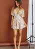 Vestido mini sexy de manga corta con escote en V profundo estilo bohemio Harper